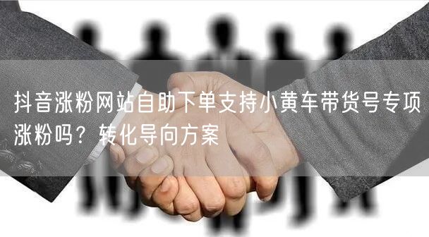 抖音涨粉网站自助下单支持小黄车带货号专项涨粉吗？转化导向方案